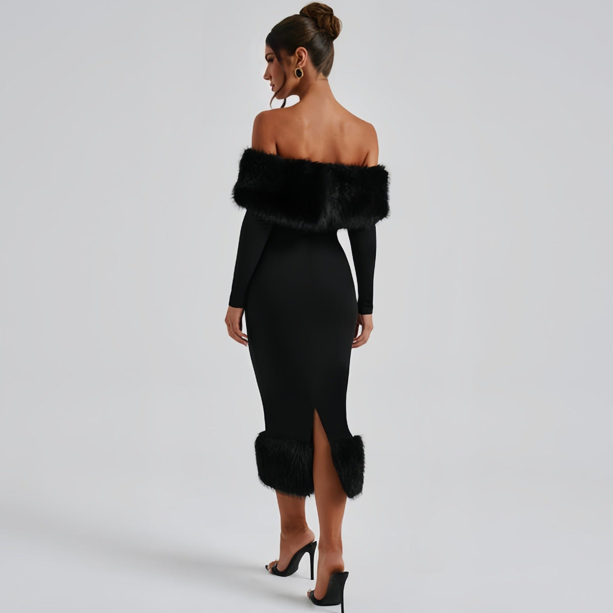 Abendkleid Damen mit Off-Shoulder und eleganten Volants - 6 - Trendlinie