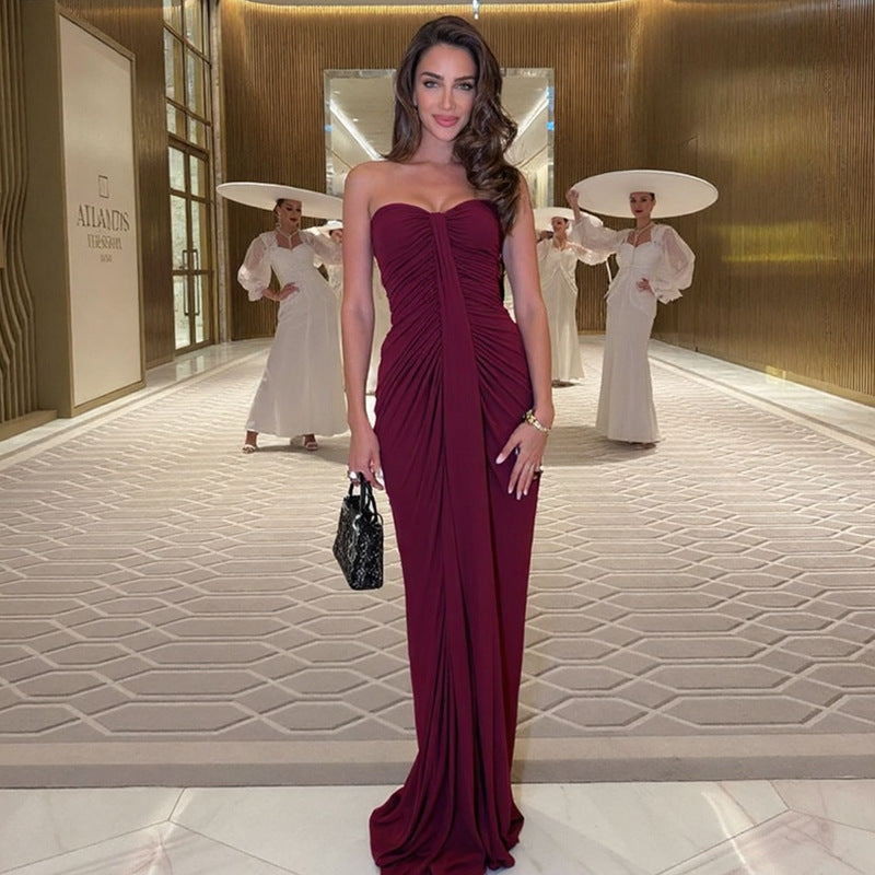 Abendkleid Damen mit herzförmigem Ausschnitt und eleganter Raffung - 9 - Trendlinie