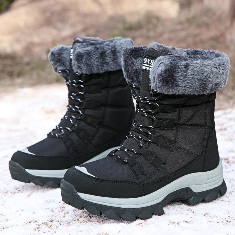 Damen Winterstiefel mit Schnürung und warmem Innenfutter - 3 - Trendlinie