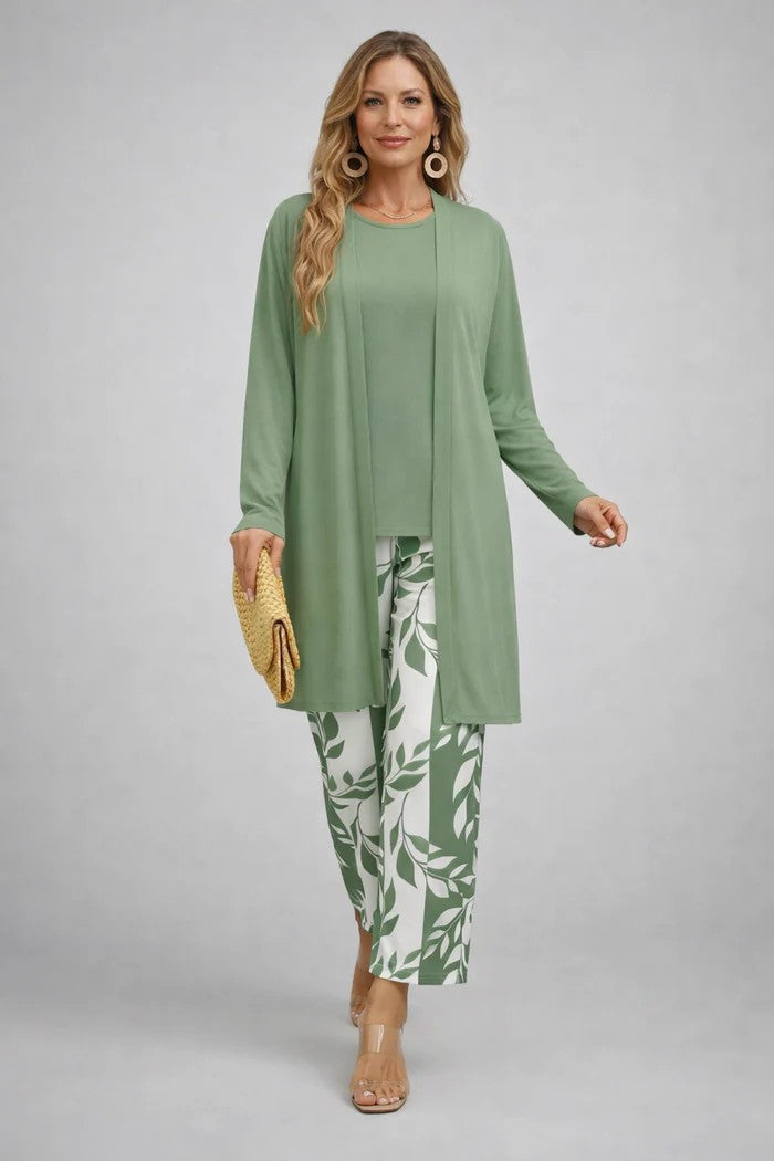 Elegantes Damen Set mit langer Jacke und lässiger Hose - 1 - Trendlinie