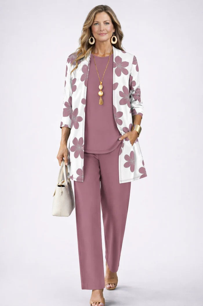 Elegantes Damen Set mit langer Jacke und lässiger Hose - 2 - Trendlinie