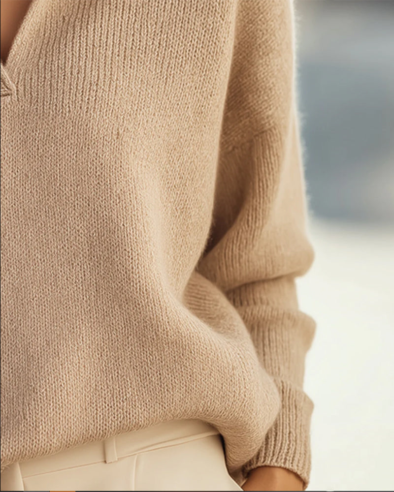 Damenpullover mit V-Ausschnitt und lässigem Schnitt - 2 - Trendlinie
