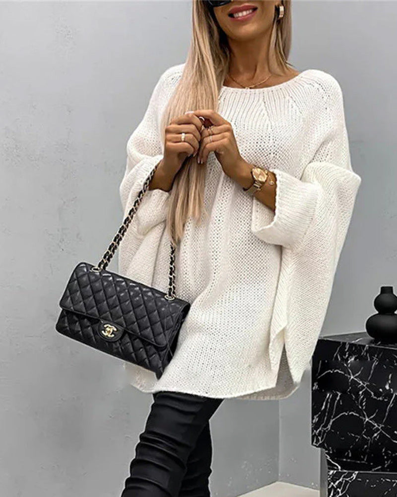 Damenpullover mit lässigem Schnitt und Rundhalsausschnitt - 1 - Trendlinie