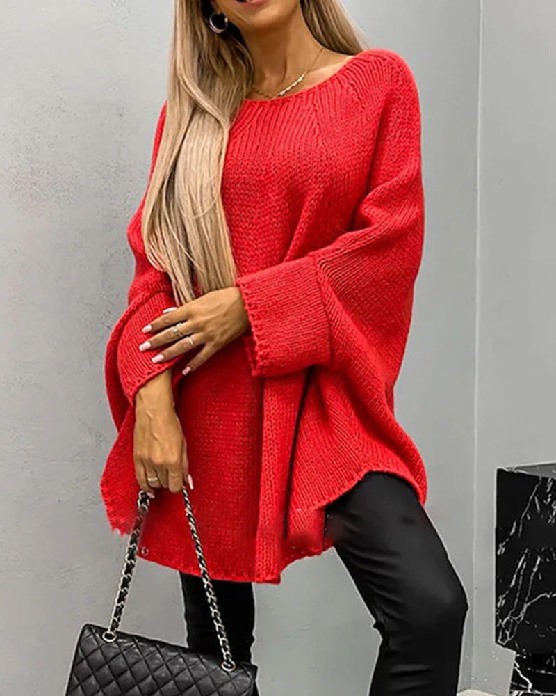 Damenpullover mit lässigem Schnitt und Rundhalsausschnitt - 2 - Trendlinie