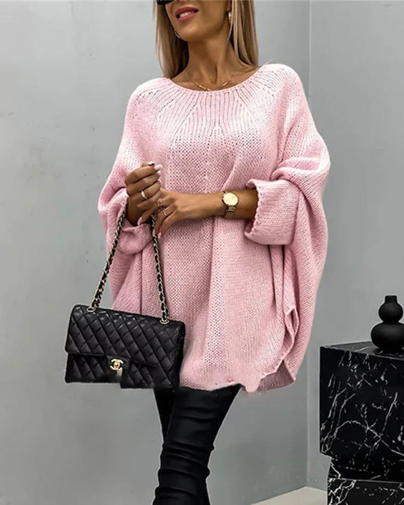 Damenpullover mit lässigem Schnitt und Rundhalsausschnitt - 6 - Trendlinie