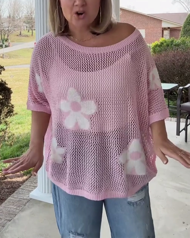 Damenpullover mit floralem Design und lässigem Schnitt - 2 - Trendlinie