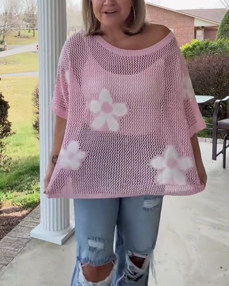 Damenpullover mit floralem Design und lässigem Schnitt - 4 - Trendlinie