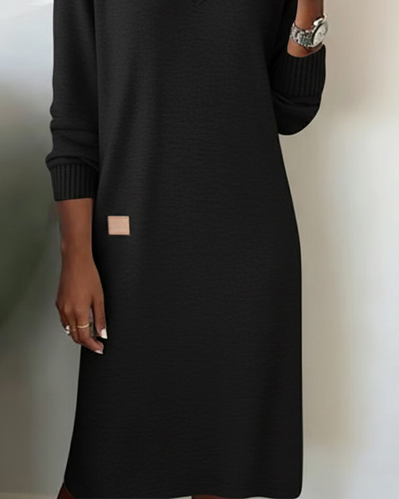 Elegantes Wickelkleid für Damen mit V-Ausschnitt und langen Ärmeln - 9 - Trendlinie