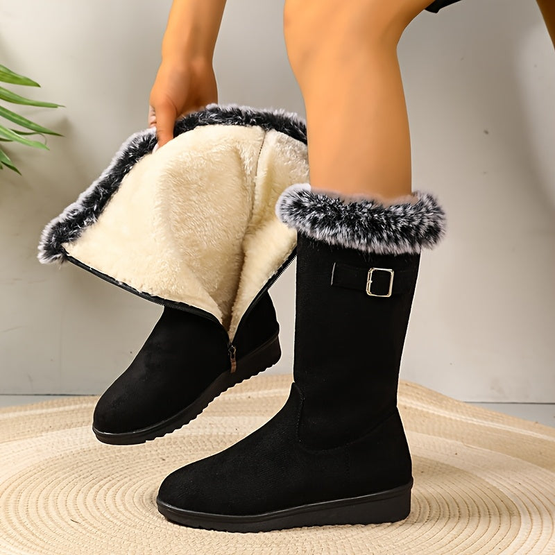 Damenstiefel mit Kuschelfellkragen und praktischem Reißverschluss - 1 - Trendlinie