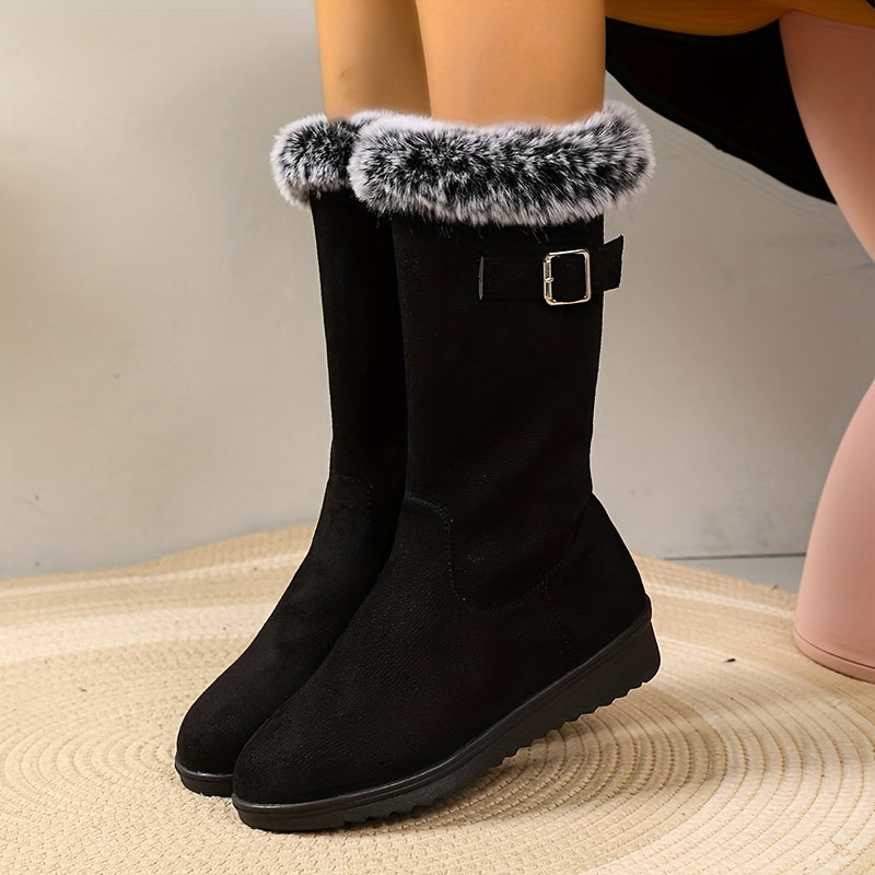 Damenstiefel mit Kuschelfellkragen und praktischem Reißverschluss - 2 - Trendlinie