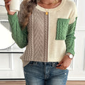 Damenpullover in zwei Farben mit strukturiertem Zopfdesign - 1 - Trendlinie