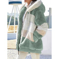 Damen Jacke mit Kapuze und modernem Farbblock-Design - 1 - Trendlinie