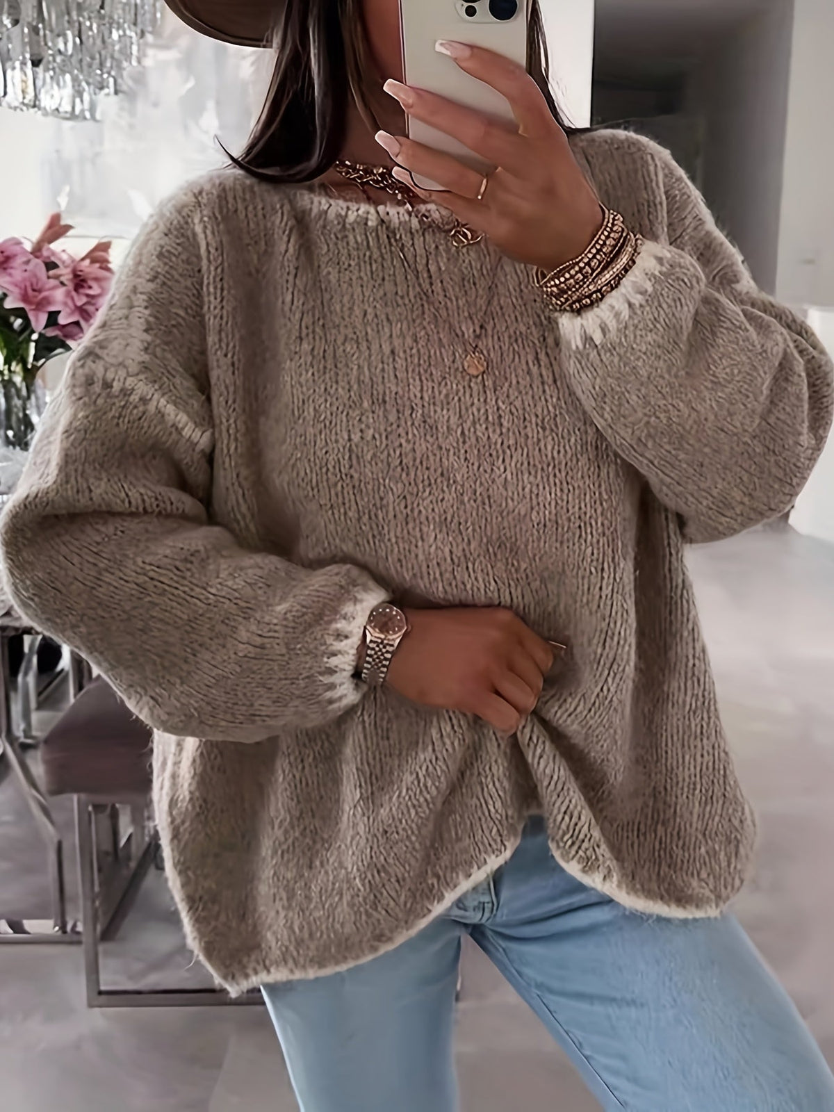 Damen Pullover mit weitem Schnitt und U-Boot-Ausschnitt - 2 - Trendlinie