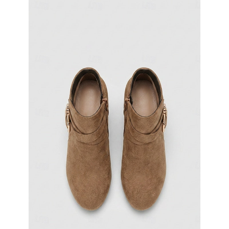 Stiefeletten Damen mit Blockabsatz und modischer Schnalle - 3 - Trendlinie