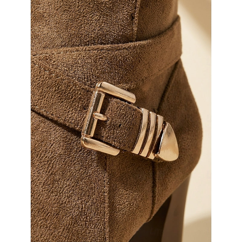 Stiefeletten Damen mit Blockabsatz und modischer Schnalle - 7 - Trendlinie