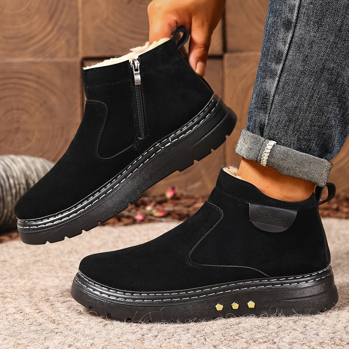 Damen Boots mit Reißverschluss und kuscheligem Innenfutter - 1 - Trendlinie