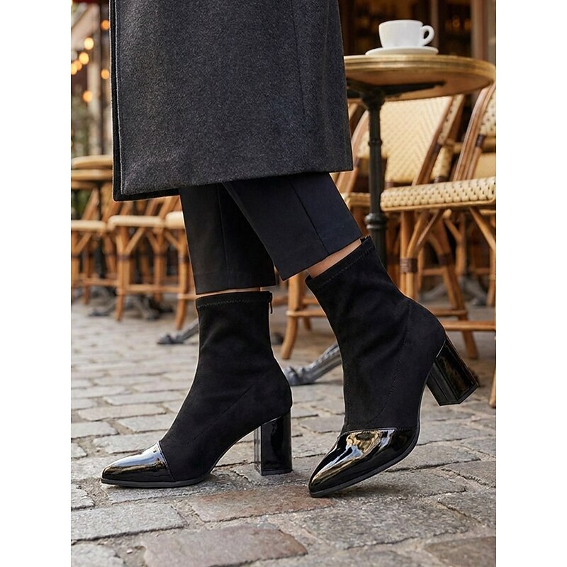 Stiefeletten Damen mit Blockabsatz und spitzem Schuhkopf - 1 - Trendlinie