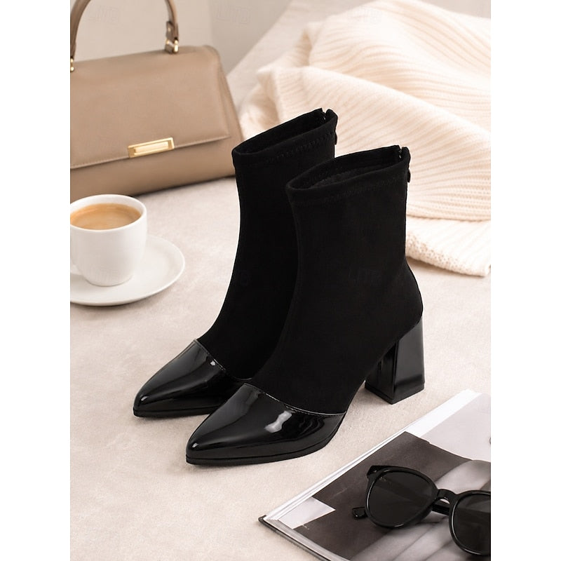 Stiefeletten Damen mit Blockabsatz und spitzem Schuhkopf - 3 - Trendlinie
