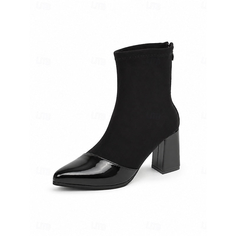 Stiefeletten Damen mit Blockabsatz und spitzem Schuhkopf - 5 - Trendlinie