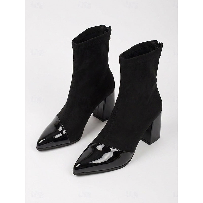 Stiefeletten Damen mit Blockabsatz und spitzem Schuhkopf - 6 - Trendlinie