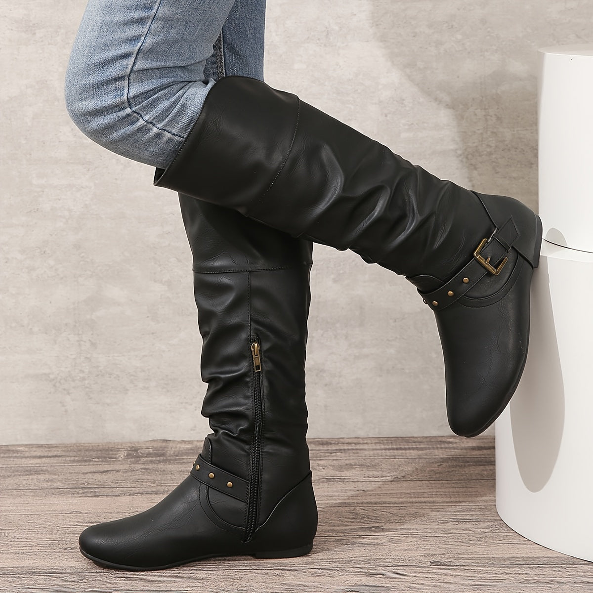 Wickelstiefel Damen mit Schnalle und praktischem Schlupfdesign - 5 - Trendlinie