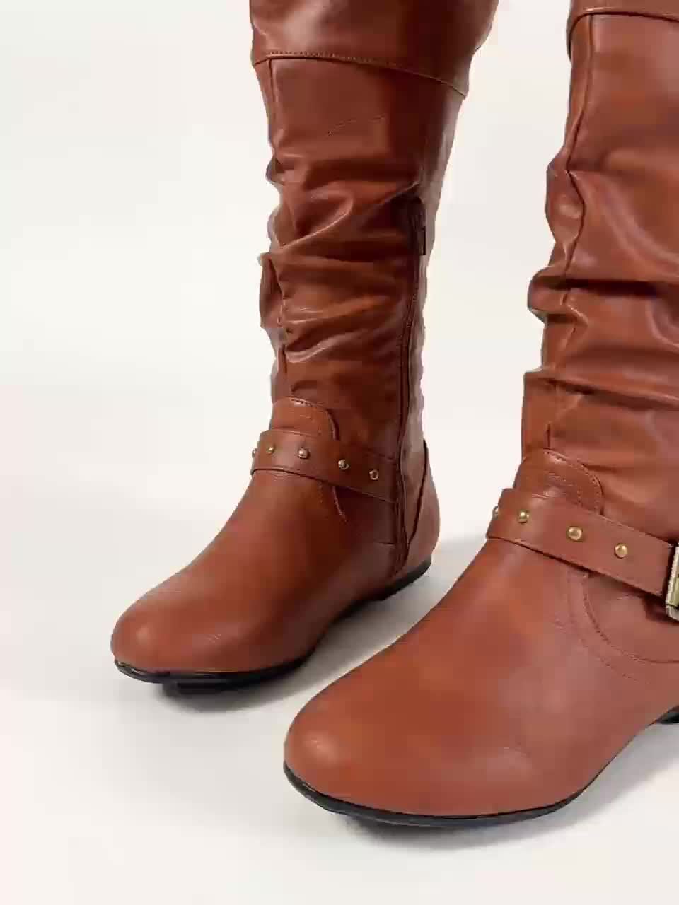 Wickelstiefel Damen mit Schnalle und praktischem Schlupfdesign - 13 - Trendlinie