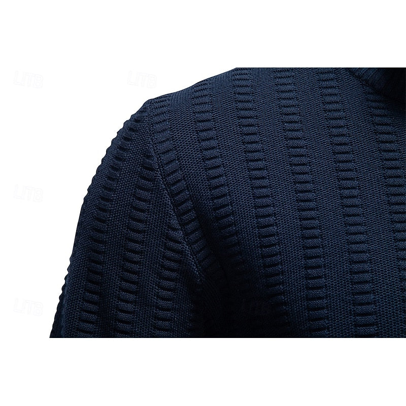 Herrenpullover mit Stehkragen und Reißverschluss in Olivgrün - 14 - Trendlinie