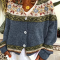 Damen Cardigan mit buntem Muster und Knopfdetails - 1 - Trendlinie