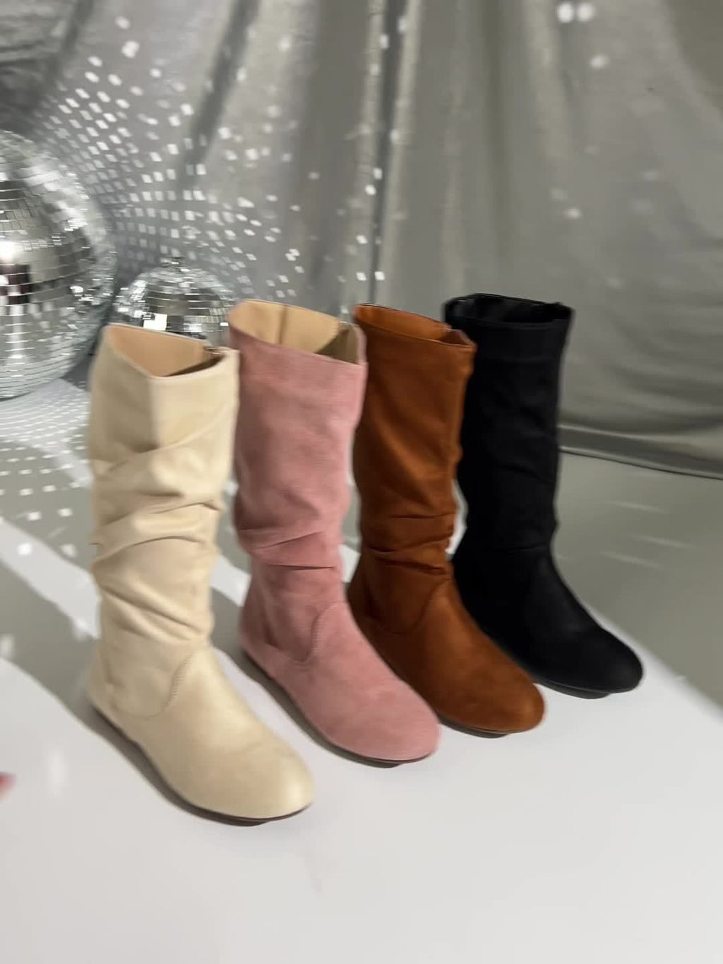 Damen Boots mit Reißverschluss und sanfter Faltenstruktur - 14 - Trendlinie