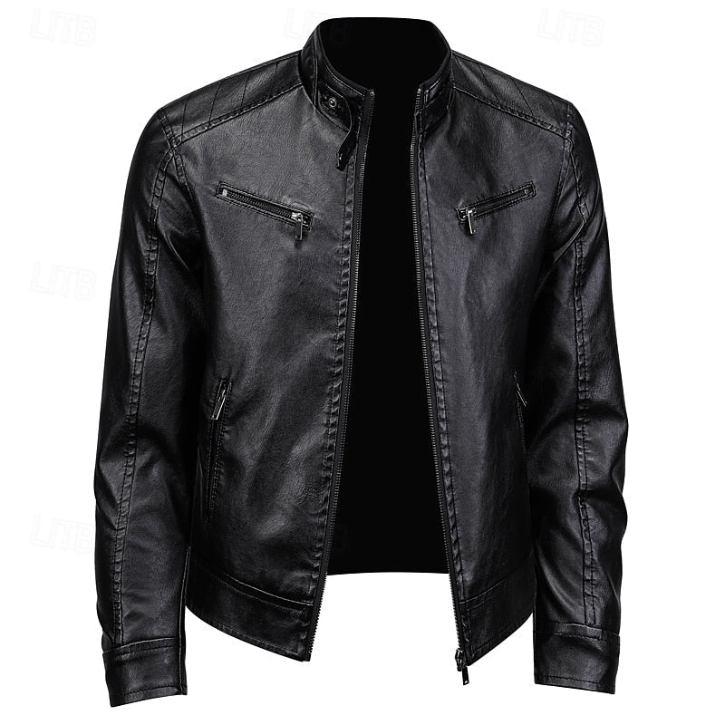Bikerjacke Damen mit modernem Stehkragen und funktionalen Reißverschlusstaschen - 2 - Trendlinie
