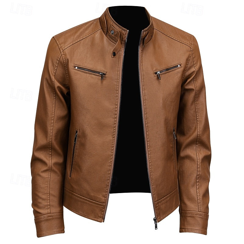 Bikerjacke Damen mit modernem Stehkragen und funktionalen Reißverschlusstaschen - 4 - Trendlinie