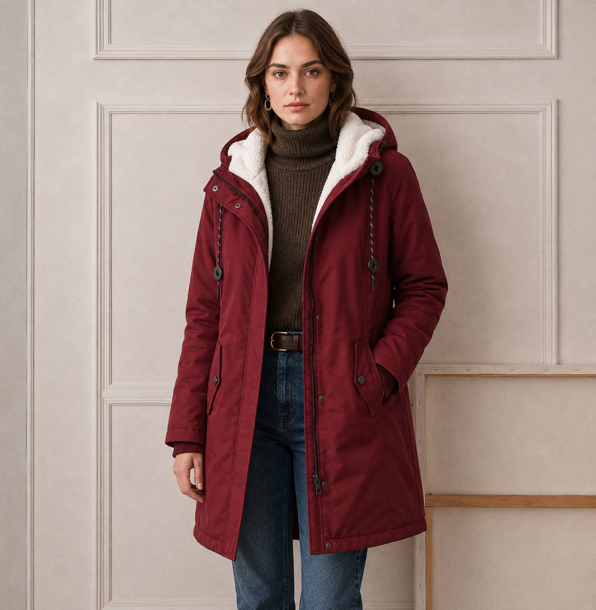 Damen Winterjacke mit Kapuze und praktischen Taschen - 10 - Trendlinie