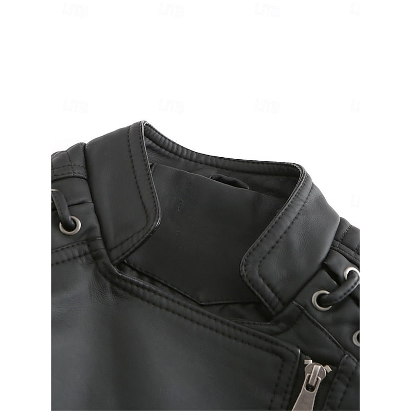 Damen Bikerjacke tailliert mit dekorativen Nähten - 7 - Trendlinie