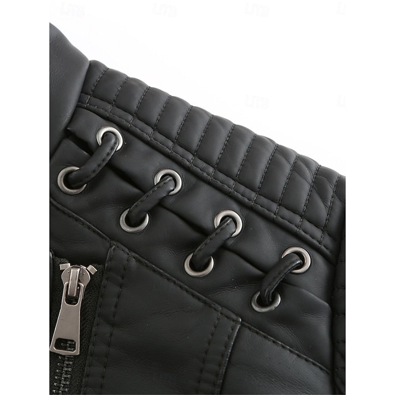 Damen Bikerjacke tailliert mit dekorativen Nähten - 9 - Trendlinie