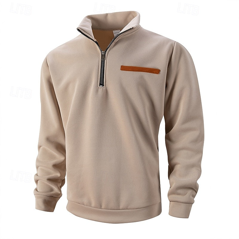 Pullover Herren mit Stehkragen und Reißverschluss - 1 - Trendlinie