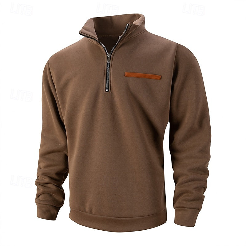 Pullover Herren mit Stehkragen und Reißverschluss - 2 - Trendlinie