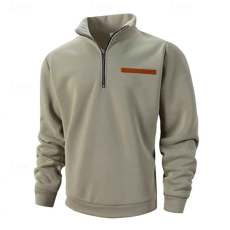 Pullover Herren mit Stehkragen und Reißverschluss - 3 - Trendlinie