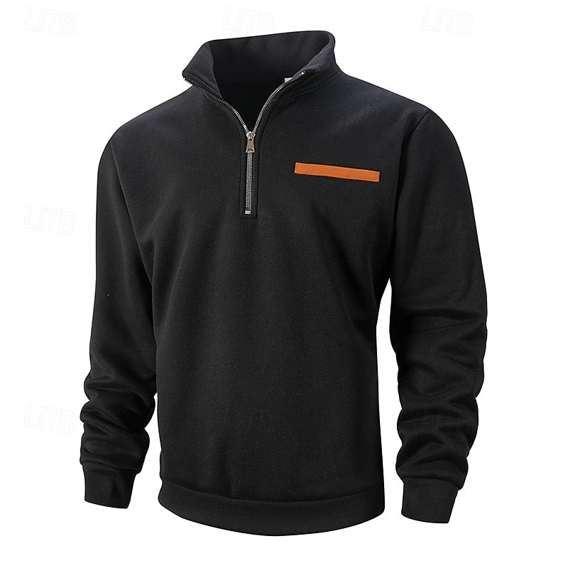 Pullover Herren mit Stehkragen und Reißverschluss - 4 - Trendlinie