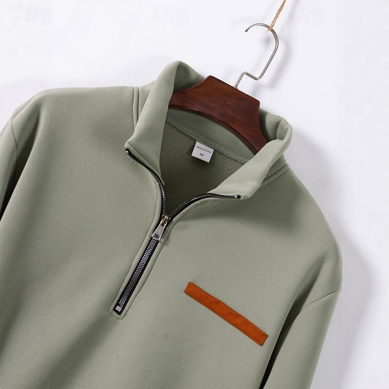 Pullover Herren mit Stehkragen und Reißverschluss - 5 - Trendlinie