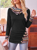 Damen Pullover mit Kapuze und Knöpfen, Langarm - 2 - Trendlinie