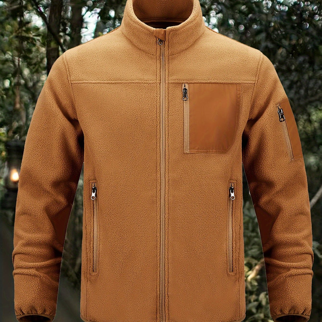 Fleecejacke Herren mit Stehkragen und praktischen Taschen - 1 - Trendlinie