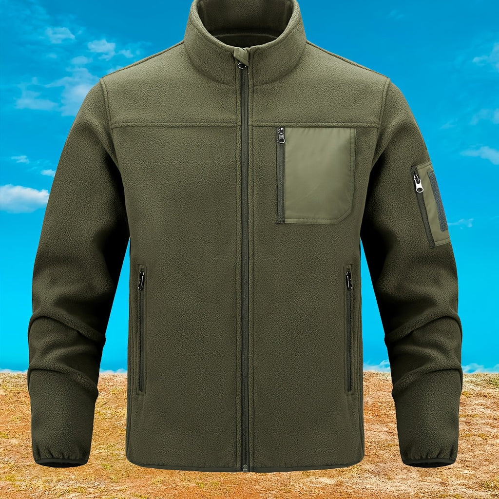 Fleecejacke Herren mit Stehkragen und praktischen Taschen - 10 - Trendlinie