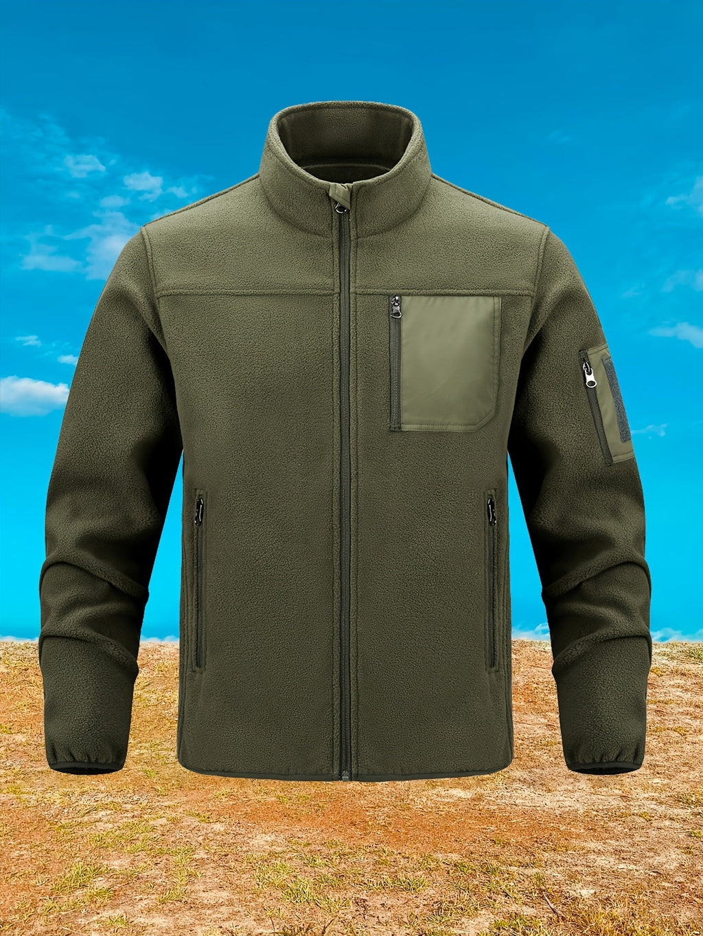 Fleecejacke Herren mit Stehkragen und praktischen Taschen - 11 - Trendlinie