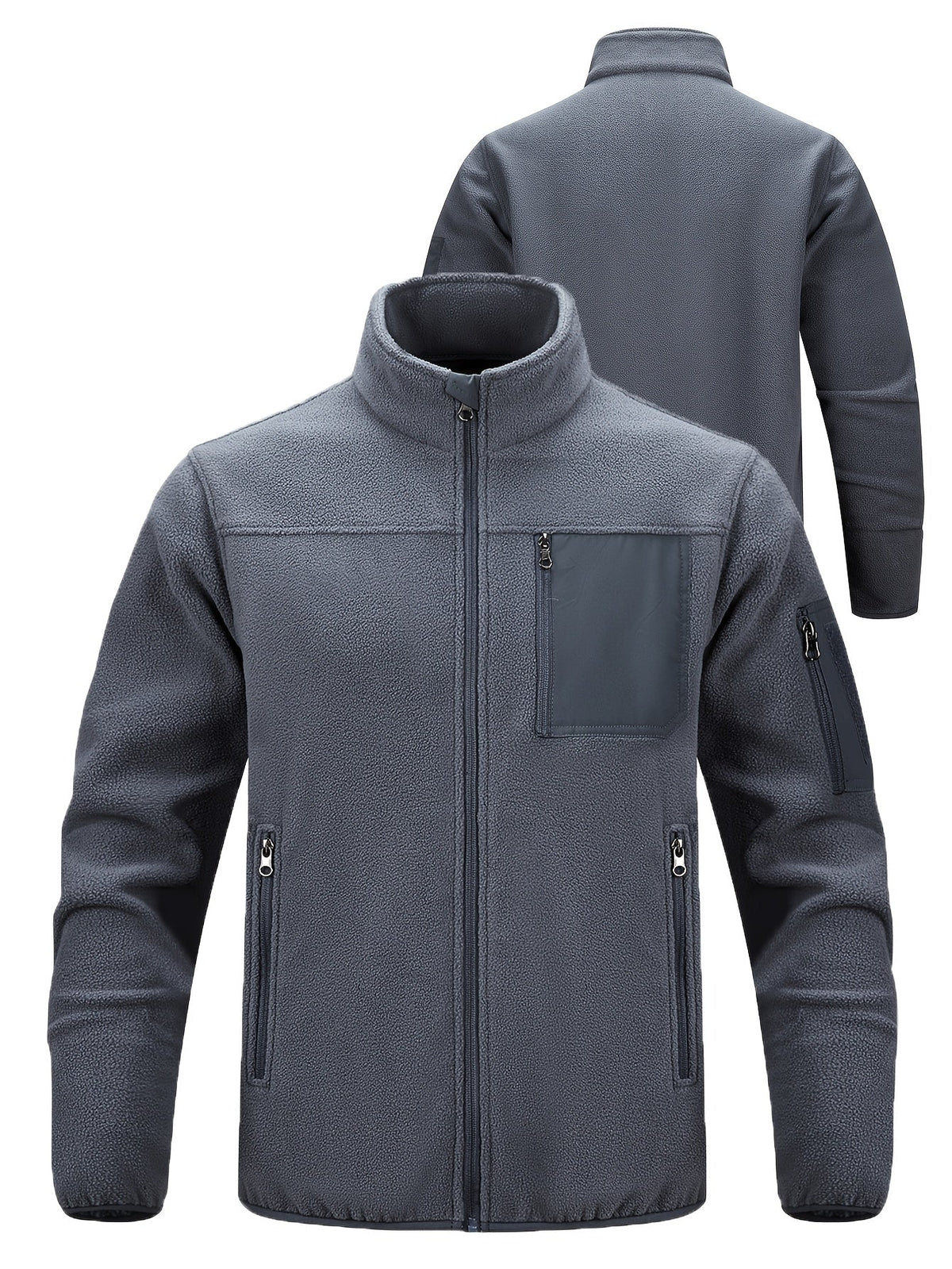Fleecejacke Herren mit Stehkragen und praktischen Taschen - 21 - Trendlinie