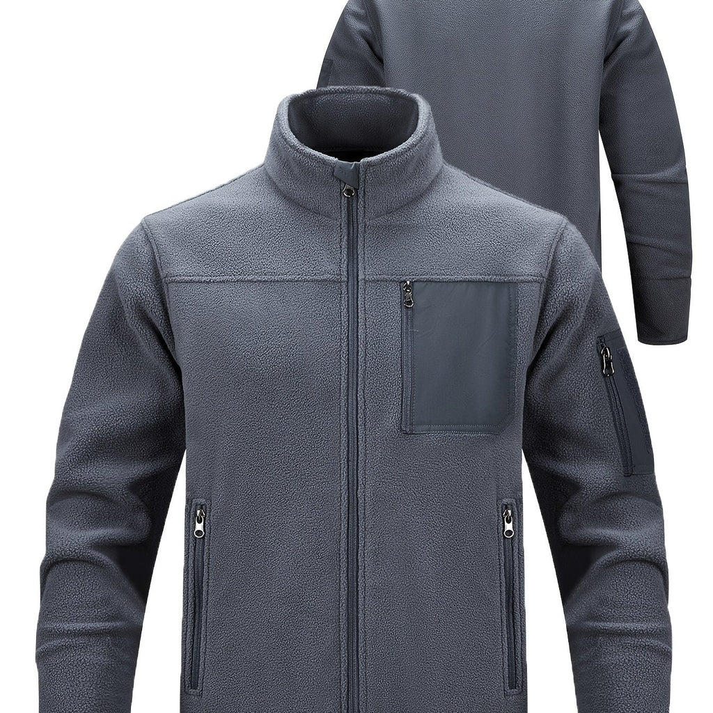 Fleecejacke Herren mit Stehkragen und praktischen Taschen - 22 - Trendlinie