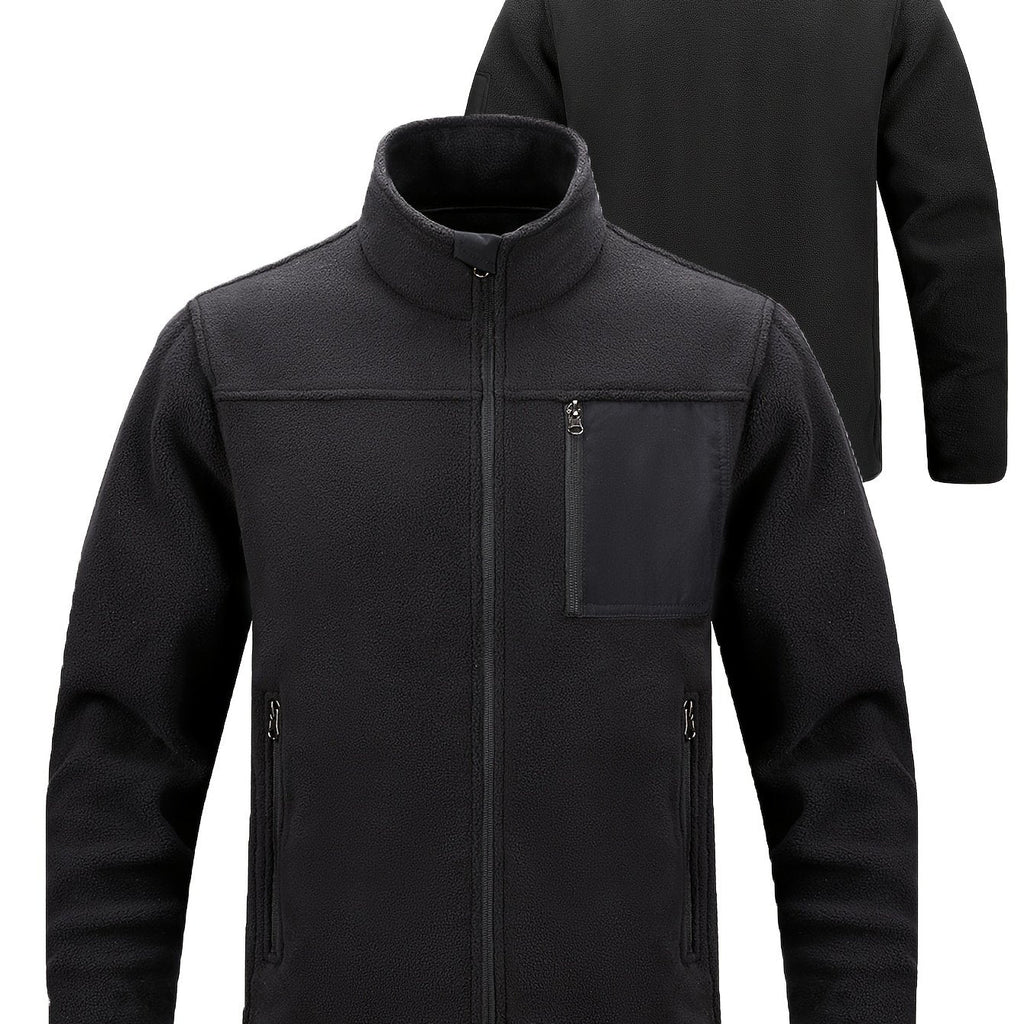 Fleecejacke Herren mit Stehkragen und praktischen Taschen - 28 - Trendlinie