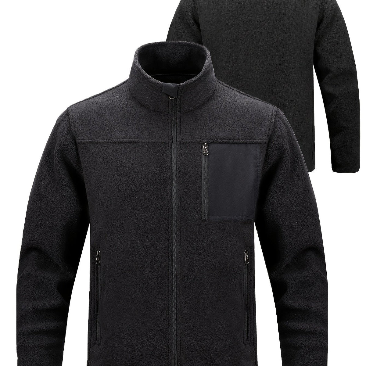 Fleecejacke Herren mit Stehkragen und praktischen Taschen - 28 - Trendlinie