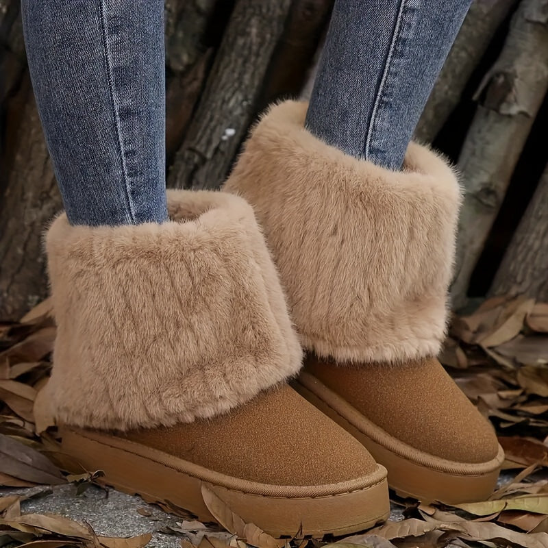 Damen Boots mit Fellkragen und Komfortsohle - 2 - Trendlinie