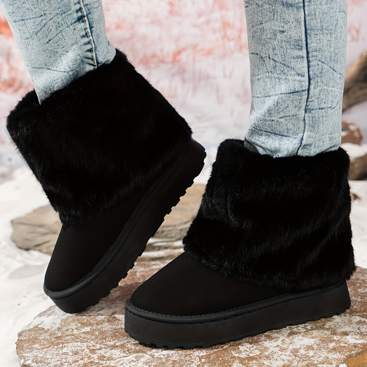 Damen Boots mit Fellkragen und Komfortsohle - 4 - Trendlinie