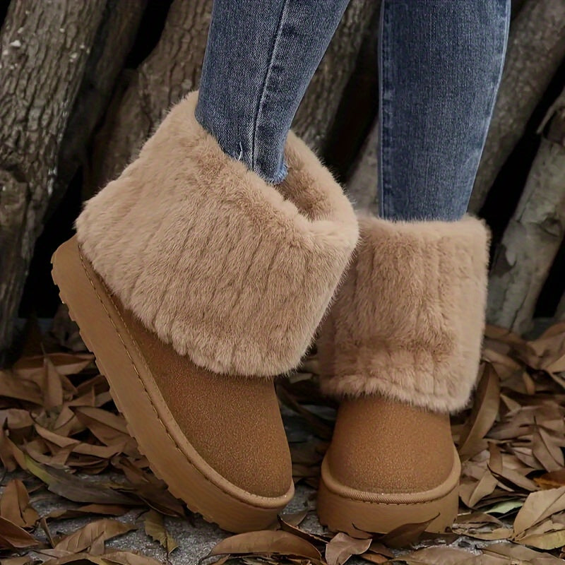 Damen Boots mit Fellkragen und Komfortsohle - 5 - Trendlinie